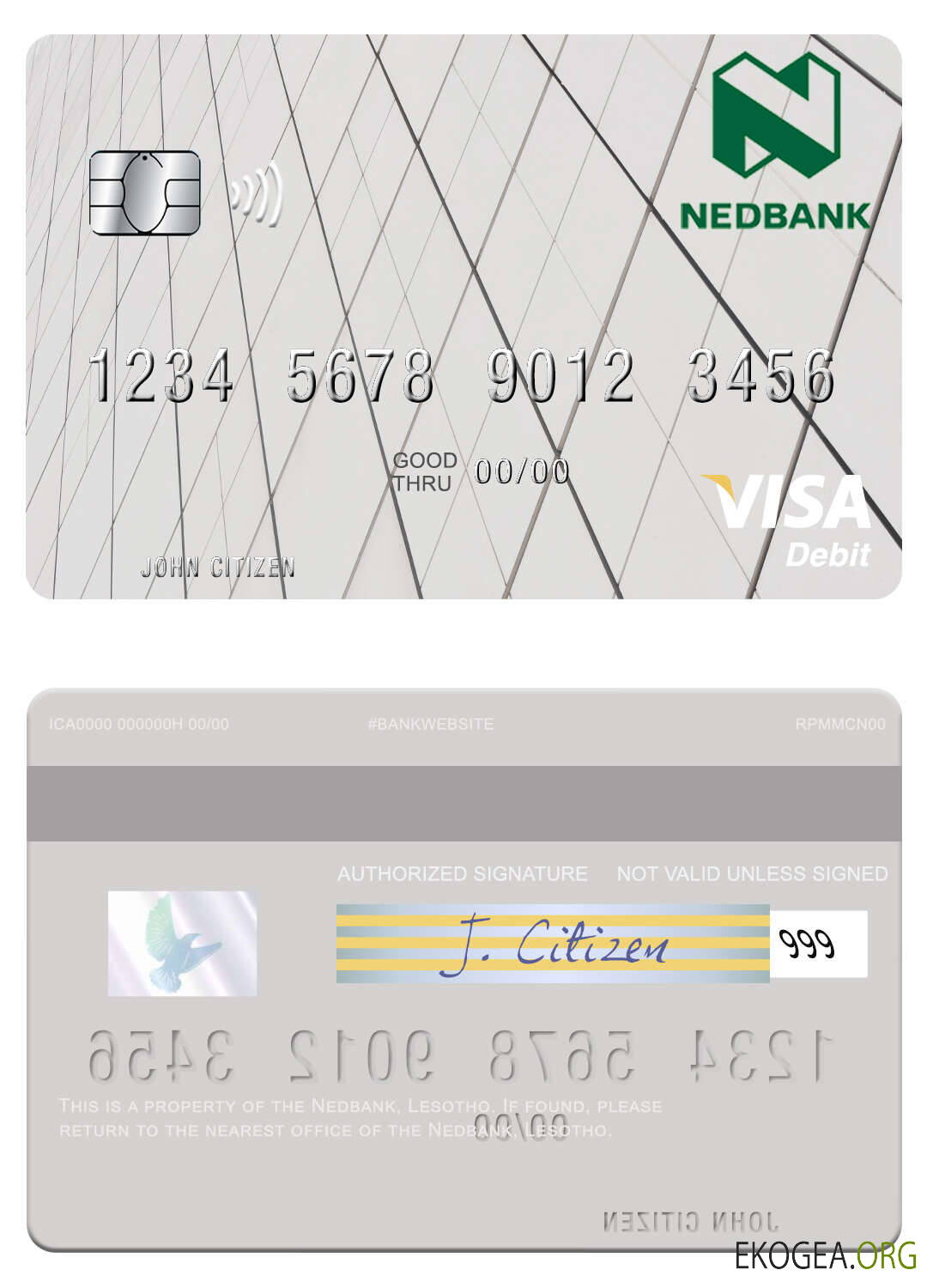 Carte de débit visa Lesotho Nedbank